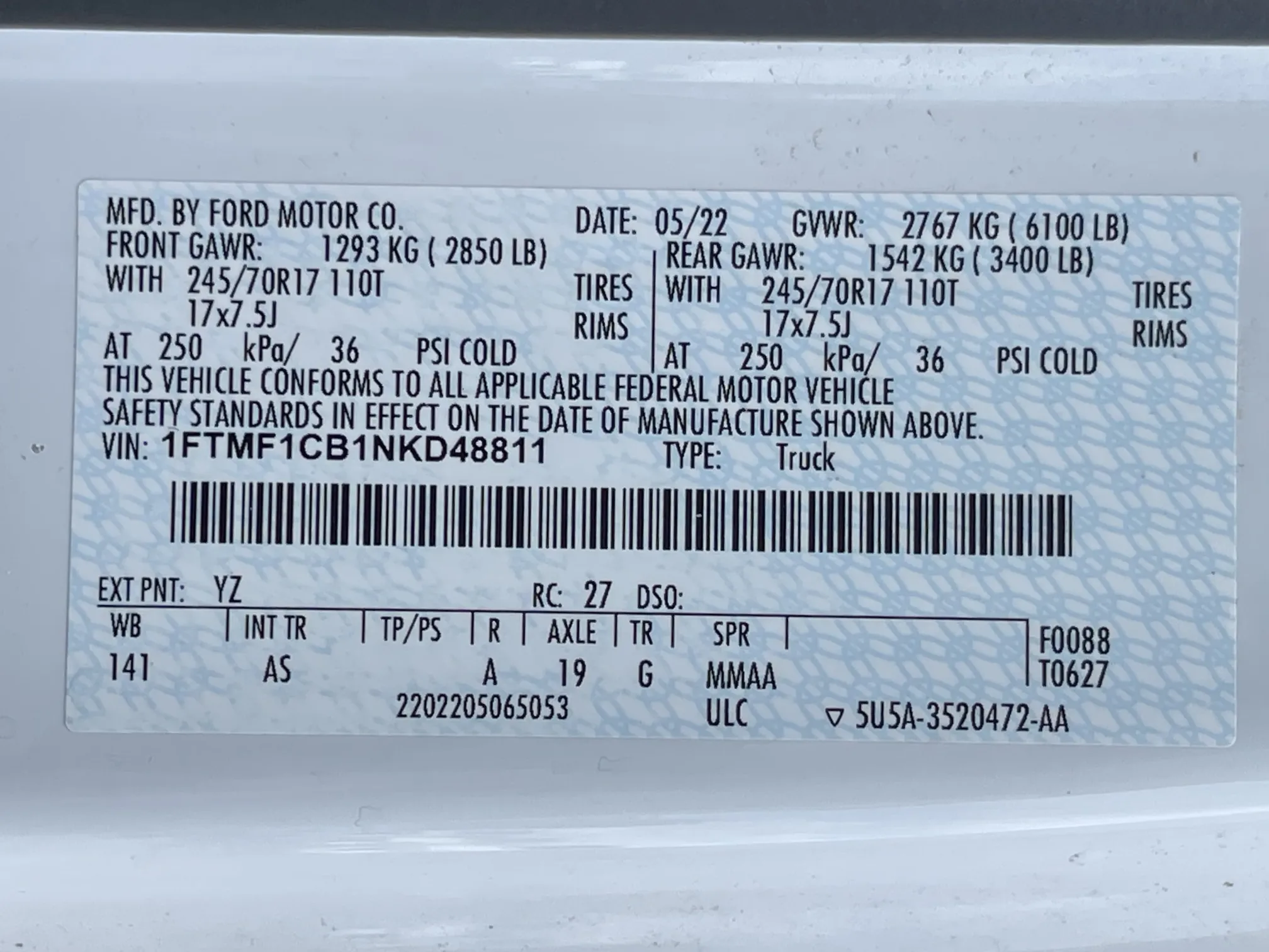 2022 Ford F-150 XL - White