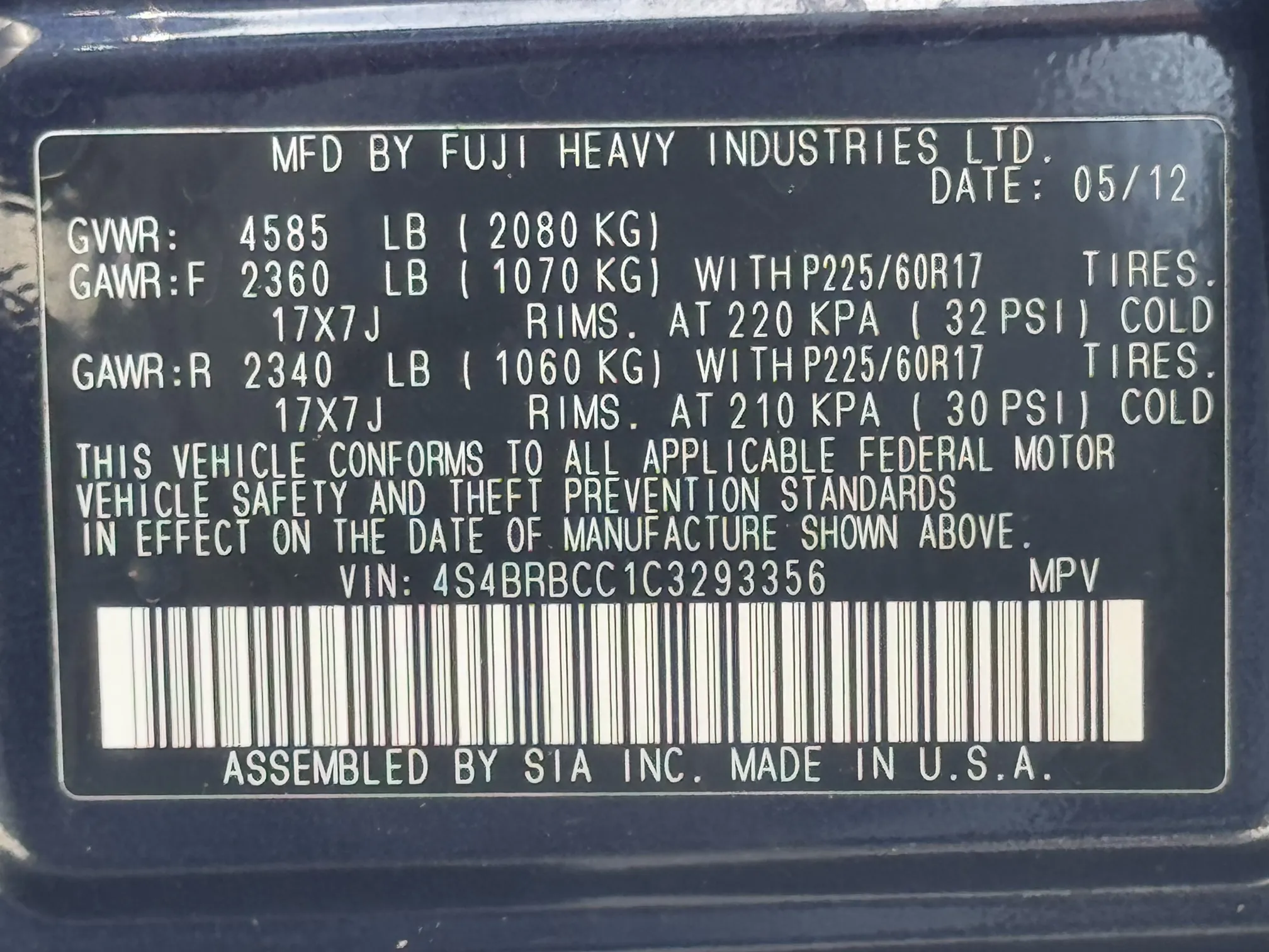 2012 Subaru Outback Premium CLEAN TITLE