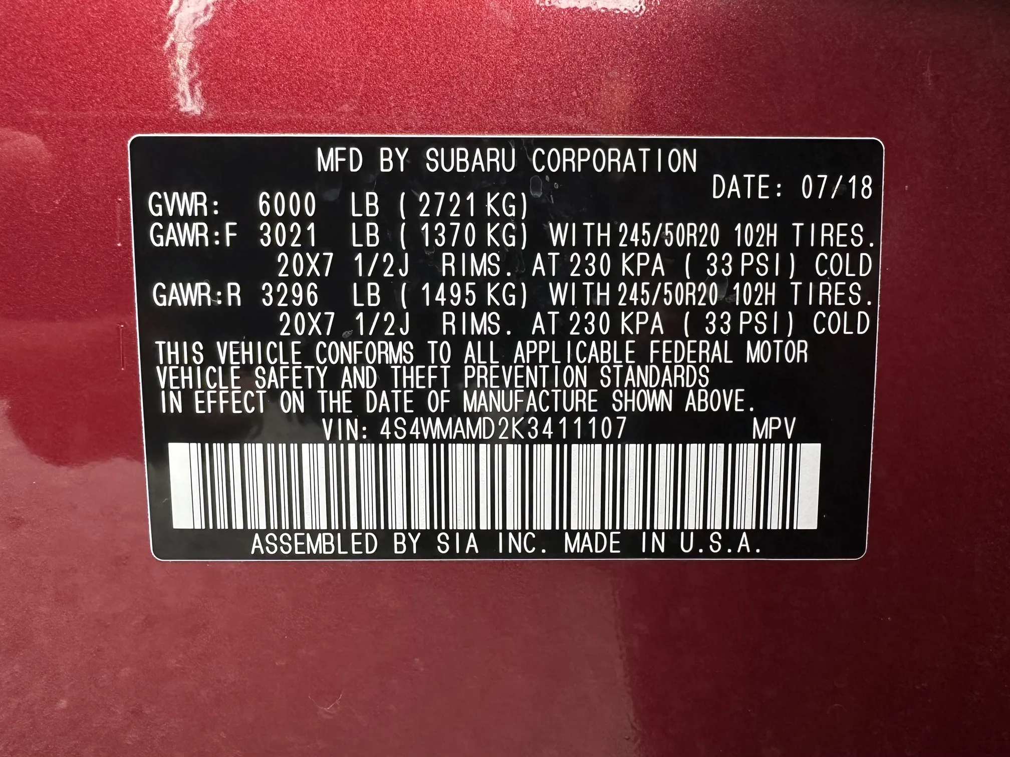 2019 Subaru Ascent Limited