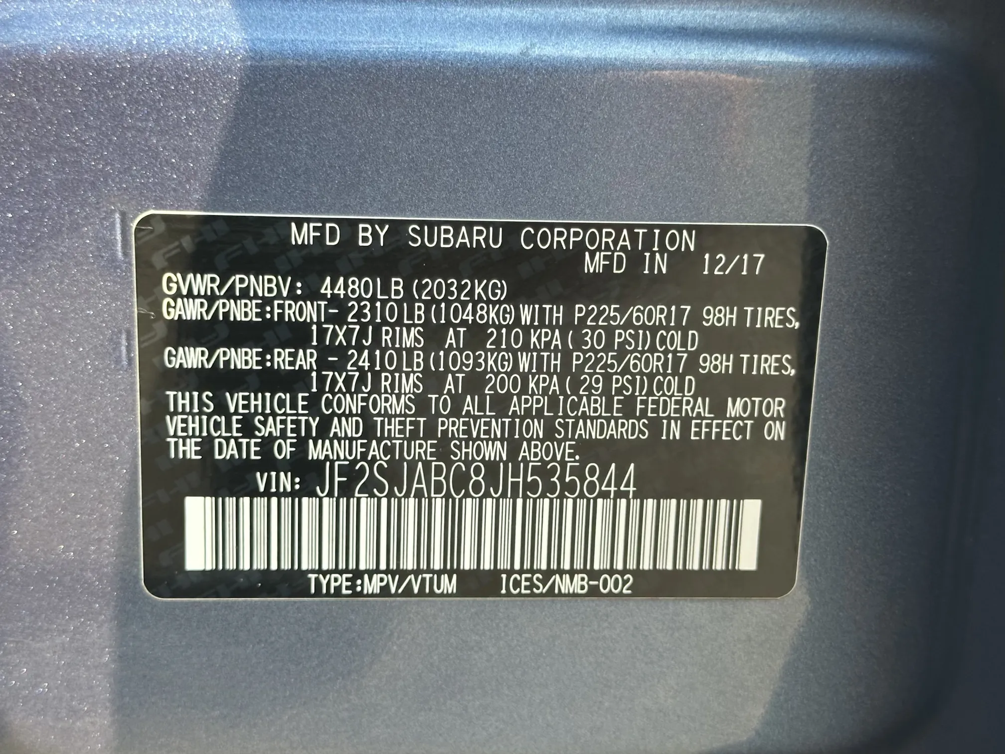 2018 Subaru Forester 2.5 - Blue