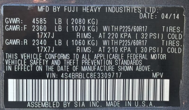
								2014 Subaru Outback Limited / 118K full									