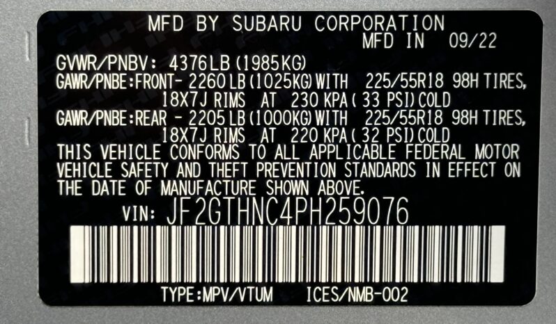 
								2023 Subaru Crosstrek Limited / 12K full									