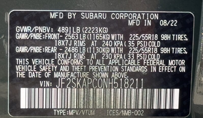 
								2022 Subaru Forester Limited / 32K full									
